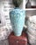 Late 20th Century Peacock Feather Blue & Green Drip Glazed Pottery Vase For Sale - Image 11 of 12