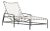 Brown Jordan Kantan Aluminum Suncloth Chaise Lounge, Textured Pewter frame with White fabric For Sale