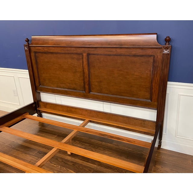 Wood Louis XVI King Size Bed by Leighton Hall - Showroom Sample For Sale - Image 7 of 10