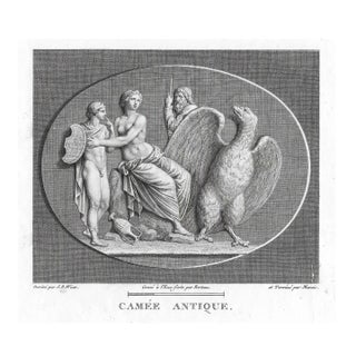 Antique Mythological Engraving of Goddesses and Eagle For Sale
