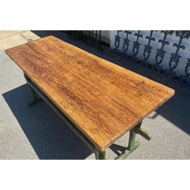 Late 19th Century Pine Double Stretcher Base Work Table For Sale - Image 5 of 14