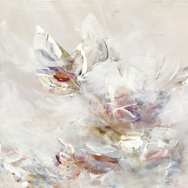 Textile Muse in Bloom - Original Contemporary Floral Figurative Acrylic Painting on Canvas For Sale - Image 7 of 9