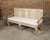English 19th Century Oak Bench with Carved Back, Downswept Arms and Cushion For Sale - Image 10 of 12