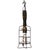 French Work Ceiling Lamp with Wooden Handle and Brass & Iron Cage For Sale - Image 5 of 5