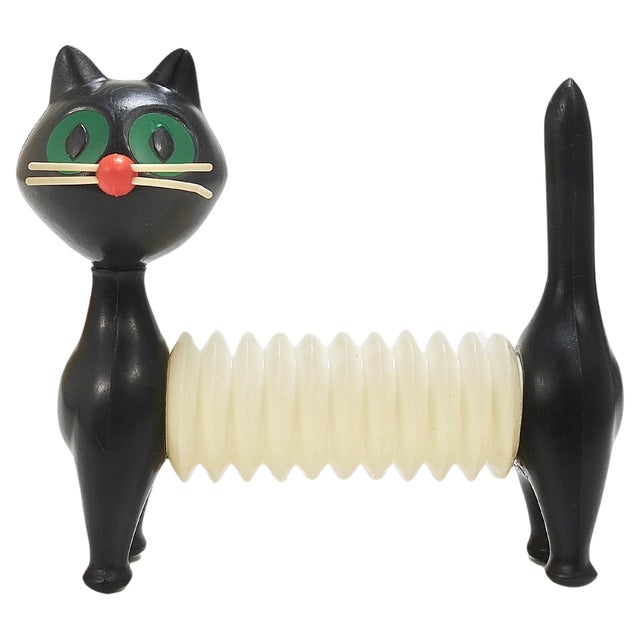 Liba Accordion Toy Cat by Libuše Niklová for Fatra, Former Czechoslovakia, 1963 For Sale