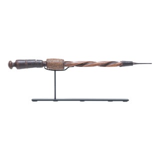 Antique Indonesian Mechanical Drill on Mount For Sale