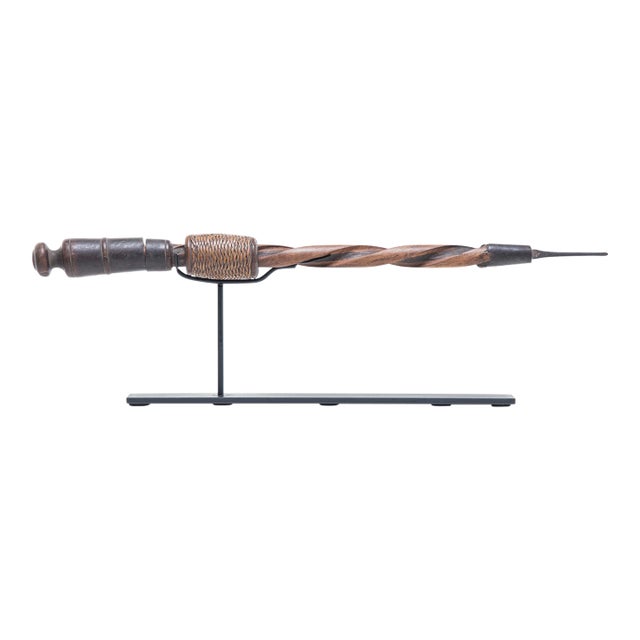 Antique Indonesian Mechanical Drill on Mount For Sale