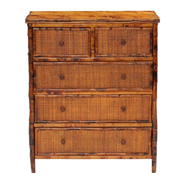 Coastal Chest of Drawers, Brown, Rattan For Sale - Image 3 of 3