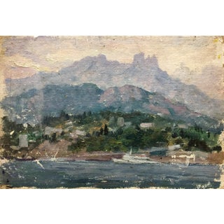 1970s Oil Painting Isle For Sale