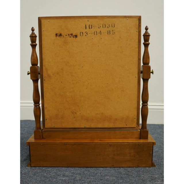 Wood Ethan Allen Heirloom Nutmeg Maple Colonial Early American 19" Shaving / Jewelry Mirror 10-5030 For Sale - Image 7 of 10