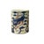 This finely potted cylindrical ceramic brush pot features a dynamic underglaze blue and iron-red painted design depicting...
