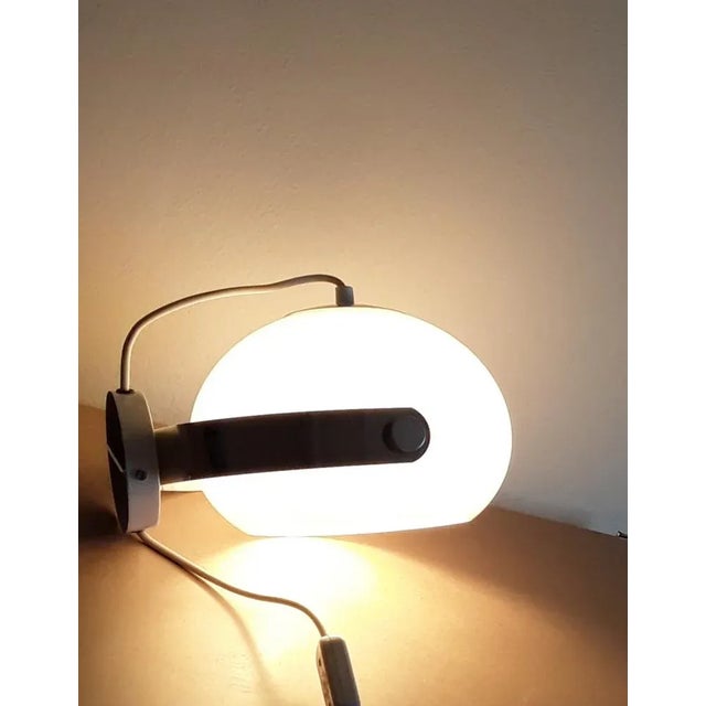 Silver Vintage Dutch Wall Lamp with Opaque White Plastic Screen, 1970s For Sale - Image 8 of 10