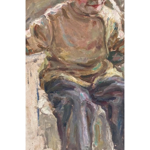 Soviet Era Child Portrait, Original Oil Painting, Ukrainian Artist 66-43 For Sale - Image 4 of 6