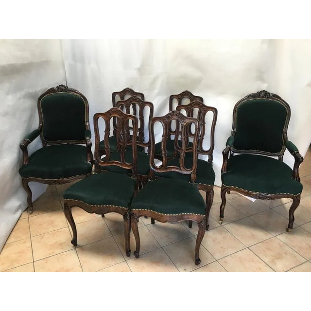 Vintage Louis XV Style Oak Dining Chairs, 1940s, Set of 8 For Sale - Image 17 of 17