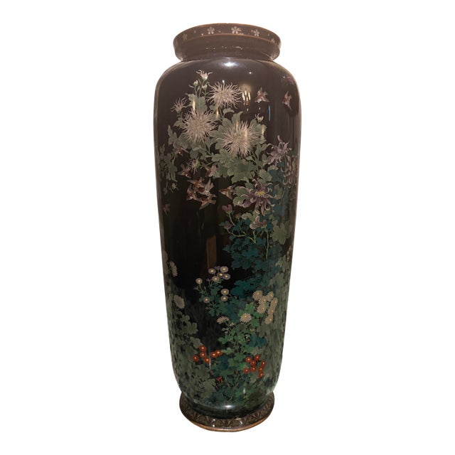 Hayashi Tanigoro Japanese Cloisonne Vase For Sale
