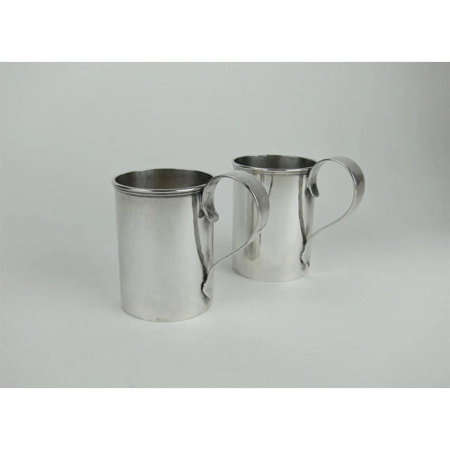 Silver American Sterling Silver Mugs by Marie Zimmermann - a Pair For Sale - Image 8 of 11