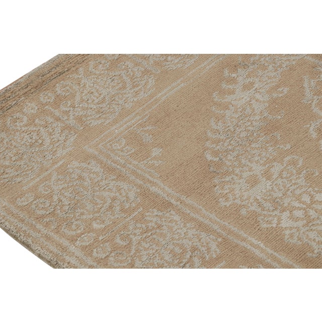 Transitional Rug & Kilim’s 18th-Century European Sty Beige Brown and Green Wool and Silk For Sale - Image 3 of 7