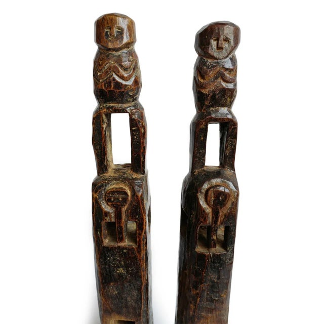 Mid 20th Century Pair of Vintage Old Nepal Wooden Chair Legs For Sale - Image 5 of 7