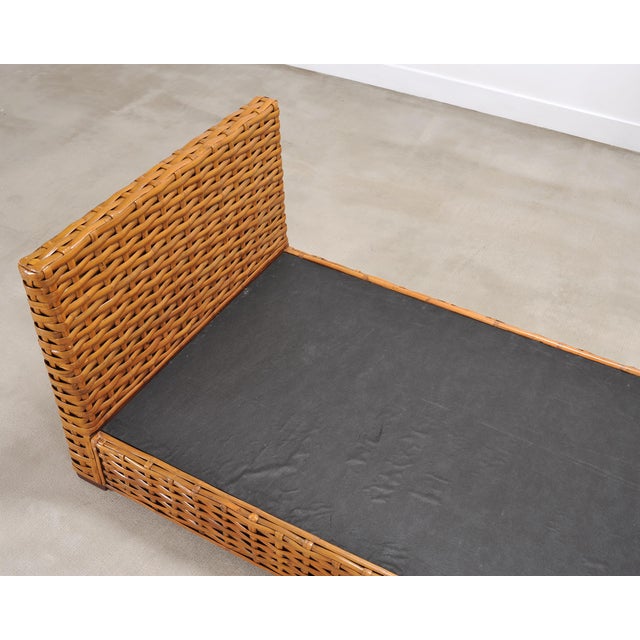 Ralph Lauren Style Organic Modern Woven Wicker Rattan Bed For Sale - Image 11 of 18