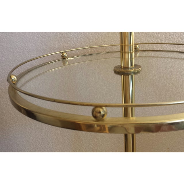 Mid-Century Stiffel Brass & Glass Shelf Floor Lamp | Chairish