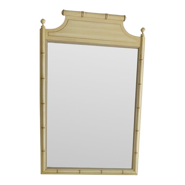 This authentic vintage "Bali Hai" pagoda mirror by Henry Link is a quintessential piece of 1970s Hollywood Regency and...