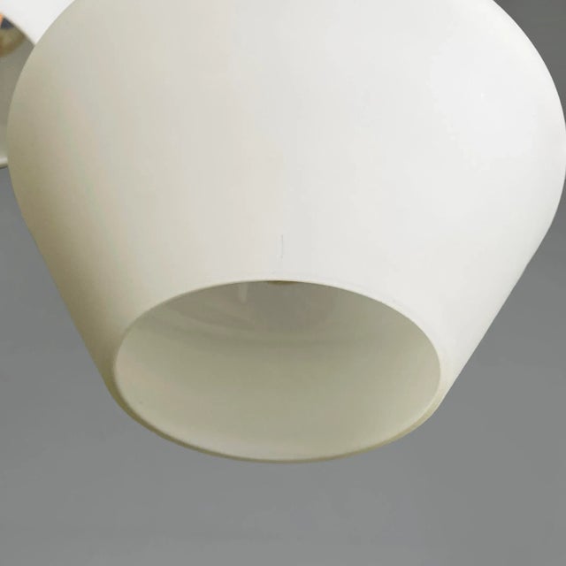 Mid-Century Modern Italian Glass and Black Metal Three-Light Chandelier, 1950s For Sale - Image 10 of 18