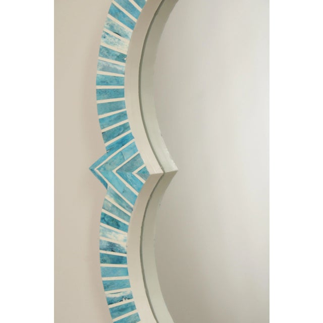 Early 21st Century Santorini Style Faux Bone Inlaid Quatrefoil Mirror For Sale - Image 10 of 12