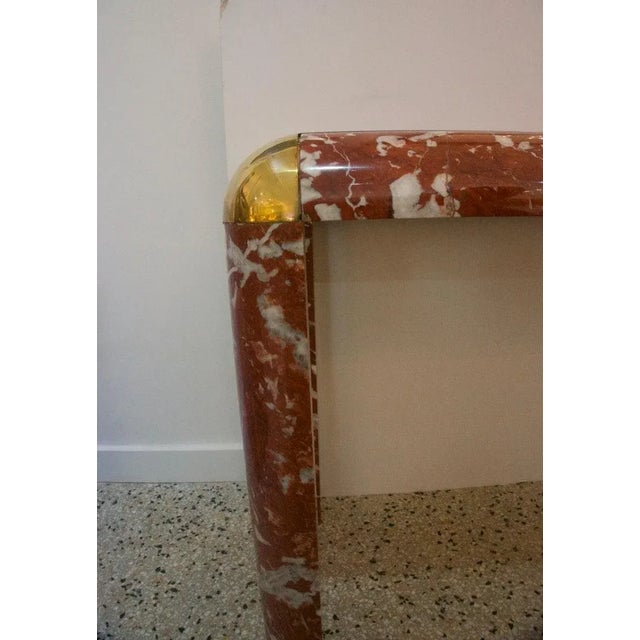 6ft X 28"h Marble Console Table Karl Springer Style For Sale In Miami - Image 6 of 12