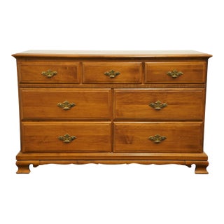 Sprague and Carleton Solid Hard Rock Maple Colonial / Early American 52" Double Dresser For Sale