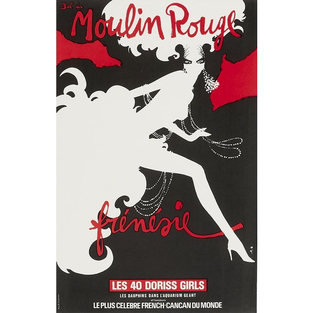 Original Vintage Bal du Moulin Rouge Frenesie Offset Lithograph Poster by René Gruau, 1980s For Sale - Image 15 of 15