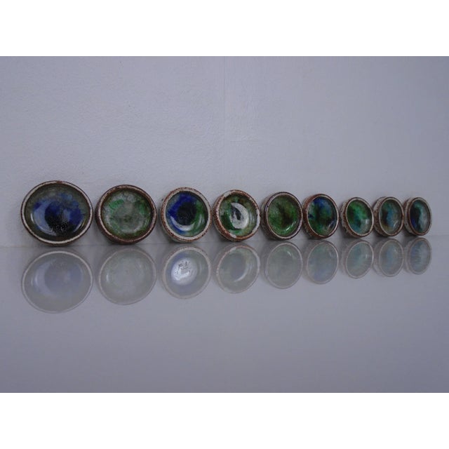 Set of nine small bowls by Jim and Henny Waldorff from the 1960s. This piece has an attribution mark, I am sure that it is...