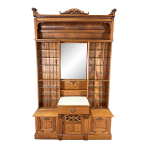 Rare Antique Oak Barber’s Back Bar