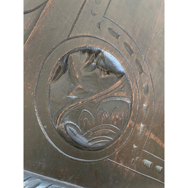 19th Century Spanish Baroque Side Table with Carved Top & Legs & Iron Stretchers For Sale - Image 9 of 18