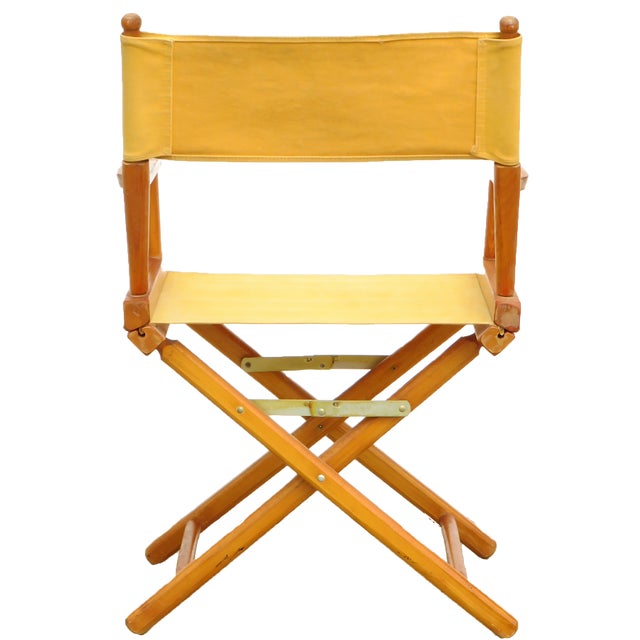 Midcentury Folding Wood / Canvas Directors Chairs, Pair For Sale - Image 4 of 6