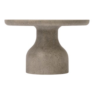 Peso Minimalist Round Side Table in Limestone by Depping & Jørgensen For Sale