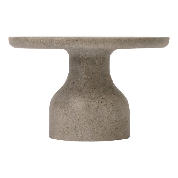 Peso Minimalist Round Side Table in Limestone by Depping & Jørgensen For Sale