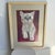 Mid-Century Modern Mid 20th Century Acrylic Painting of White Cat, Framed. For Sale - Image 3 of 6