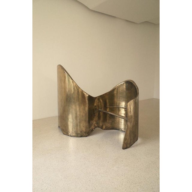 Toi & moi loveseat in polished brass resin over inox by atelier ellery limited edition of 8 pieces. Dimensions: d 127 x w...