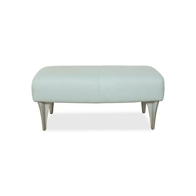 Animal Skin Model 1600 Ottoman in Light Blue Leather from Rolf Benz For Sale - Image 7 of 10