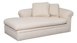 Modern Beige Textured Fabric Upholstered Chaise Longue
