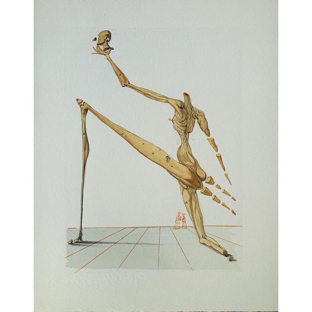 Salvador Dali, Bertrand de Horn, Woodcut For Sale - Image 6 of 6