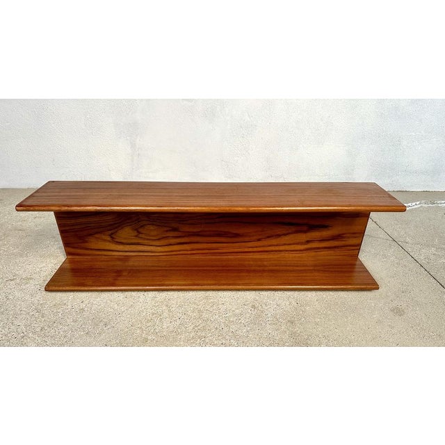 Minimalist Teakwood Wall Shelf, Germany, 1960s For Sale - Image 4 of 17