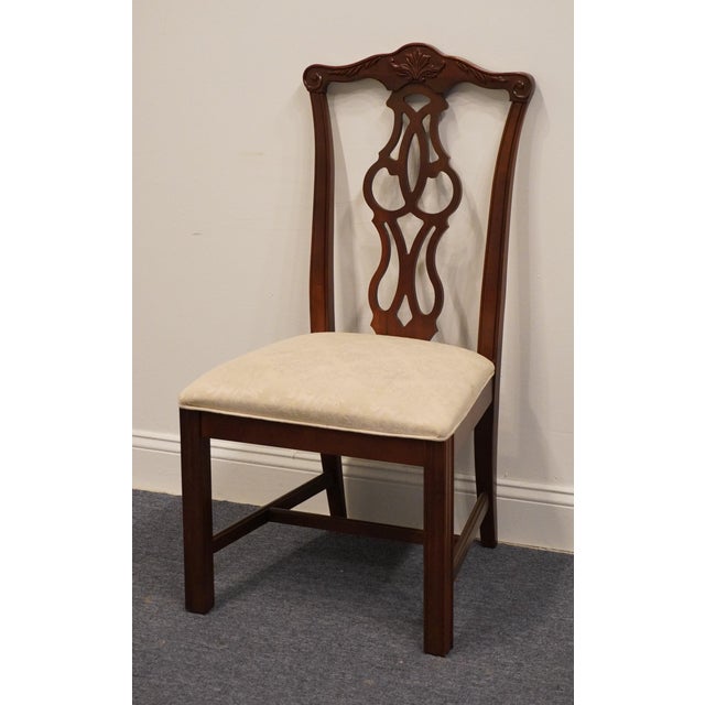 Late 20th Century Stanley Furniture Solid Cherry Traditional Chippendale Style Dining Side Chair For Sale - Image 5 of 11