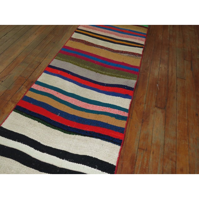 Mid 20th Century Mid 20th Century Vintage Turkish Long and Narrow Runner, 1'10'' X 21'1'' For Sale - Image 5 of 11