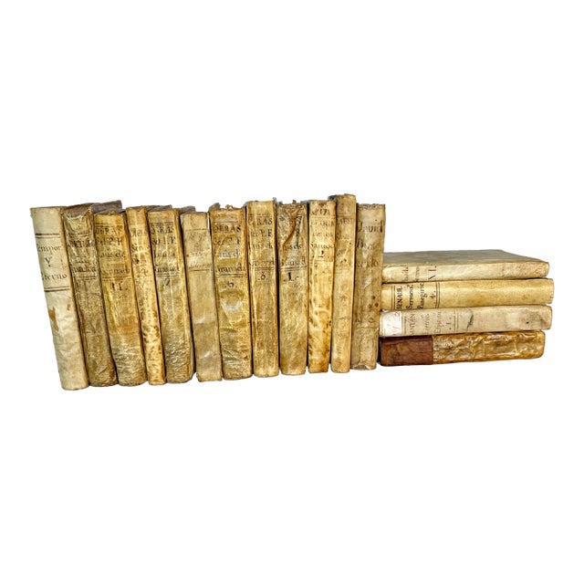 18th Century Spanish Vellum Books - Set of Sixteen For Sale