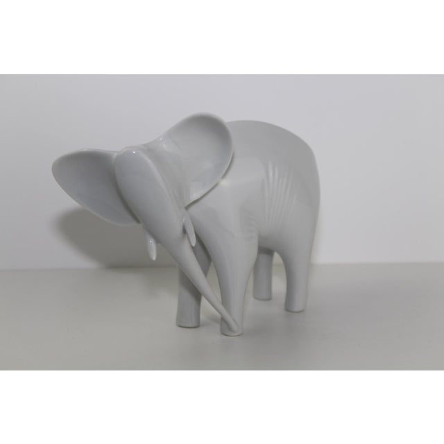 Czech White Porcelain Elephant from Royal Dux, 1960s For Sale - Image 13 of 16
