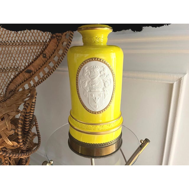 Metal 1940s Coat of Arms Lamp & Shade For Sale - Image 7 of 17