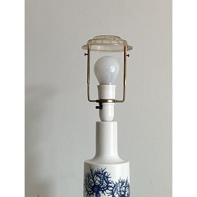Blue Thistle Table Lamp by Kaj Lange for Royal Copenhagen and Fog & Mørup, 1960s For Sale - Image 8 of 12