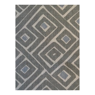 Peter Fasano Labyrinth Printed Linen Fabric in Skylight Blue 1 6/8 Yards For Sale