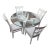 Dining Kitchen Table and 4 Chairs Thomasville White Modern Vintage For Sale